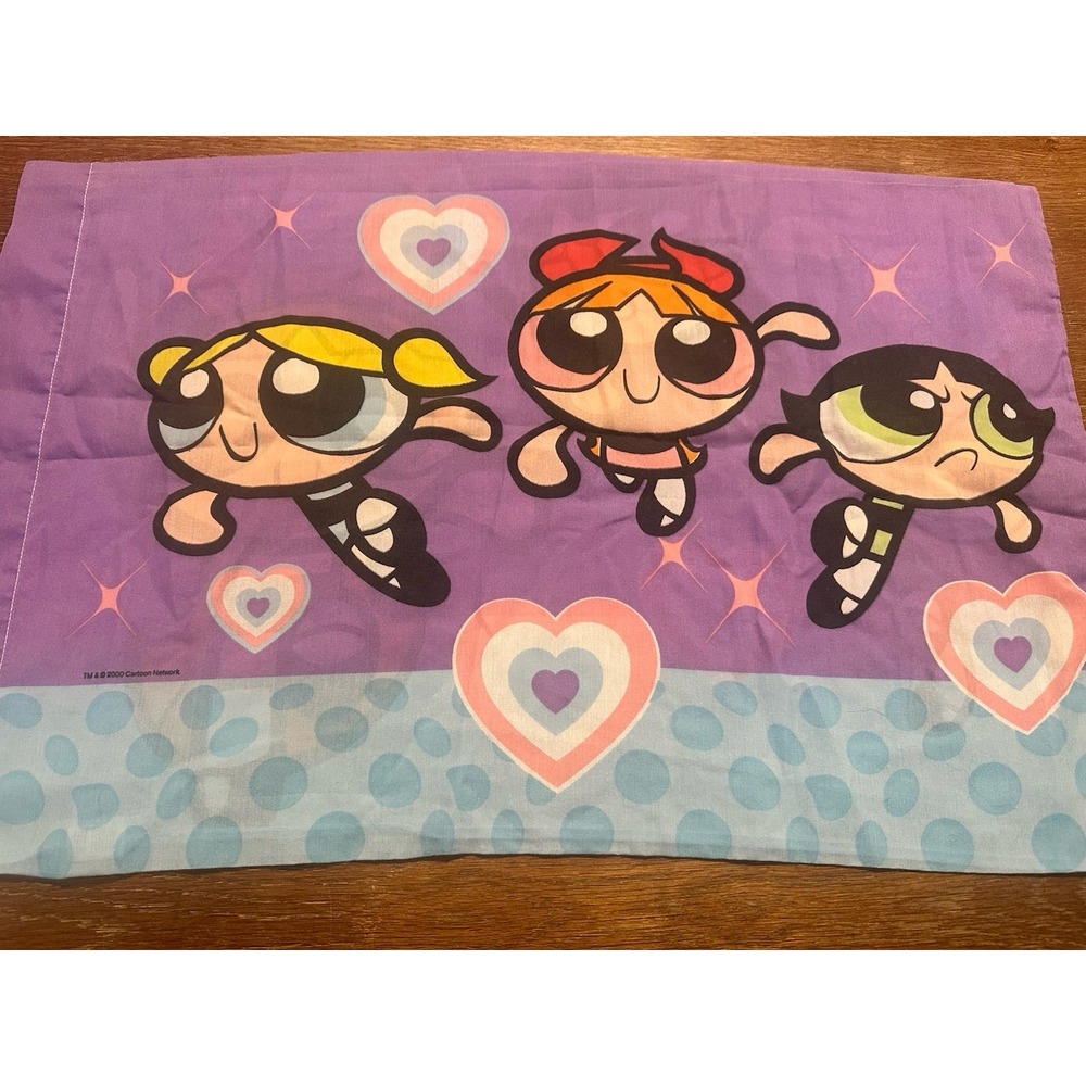 Vintage Powerpuff Girls Standard  Pillowcase Cartoon Network Vintage 2000